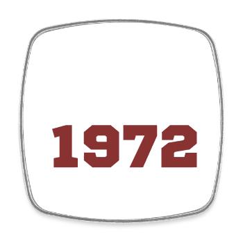 Original 1972 - Viereckiger Kühlschrankmagnet - Weiß - Vorne