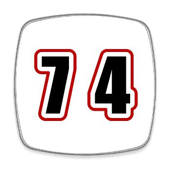 74 Number College - Square fridge magnet - white - Front