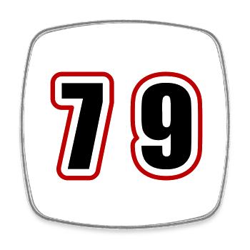 79 Number College - Square fridge magnet - white - Front