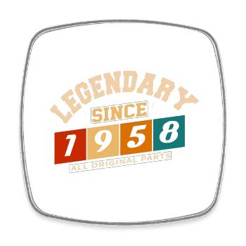 Legendary since 1958 vintage retro anniversary - Square fridge magnet - white - Front