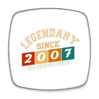 Legendär seit 2007 Vintage Retro Jubiläum - Viereckiger Kühlschrankmagnet - Weiß - Vorne