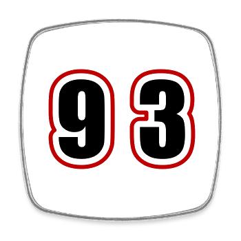 93 Number College - Square fridge magnet - white - Front