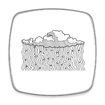 Nuage - Magnet carré - blanc - Devant