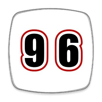 96 Nombre Collège - Magnet carré - blanc - Devant