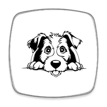 Fox-terrier - Magnet carré - blanc - Devant