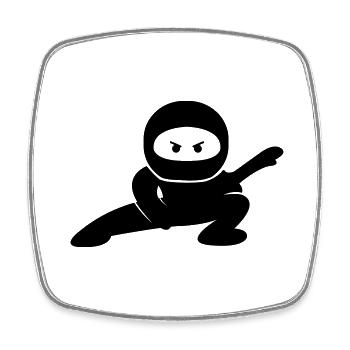 Ninja Comic - Square fridge magnet - white - Front