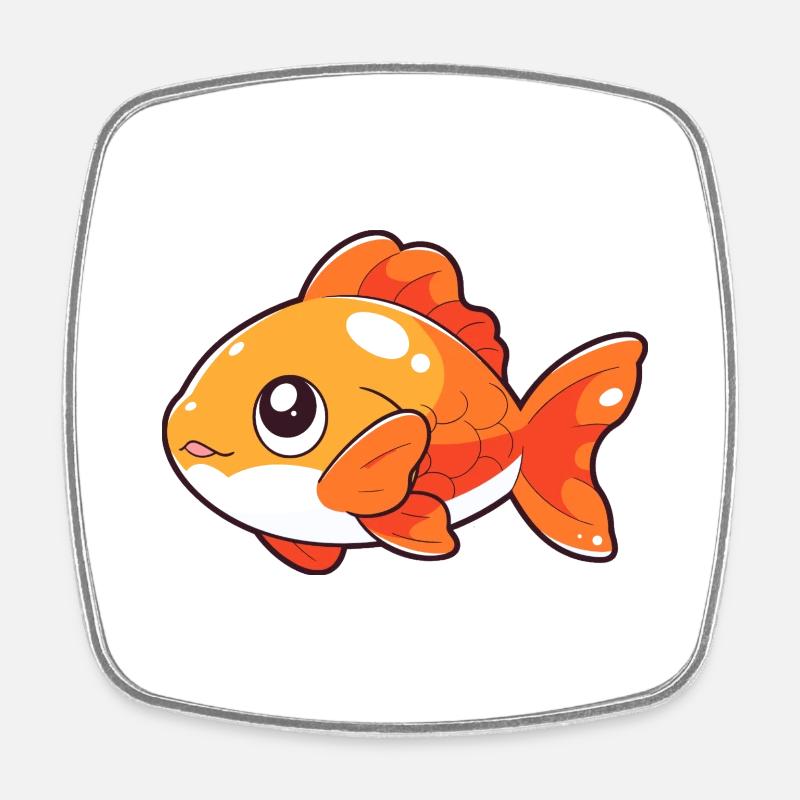 Poisson - Magnet carré - blanc