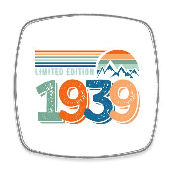 Limited edition 1939 - Square fridge magnet - white - Front