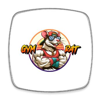 GYM RAT - Magnet carré - blanc - Devant