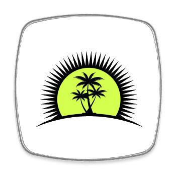 palme - Viereckiger Kühlschrankmagnet - Weiß - Vorne