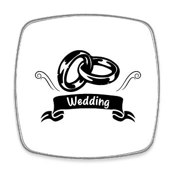 Wedding Rings Ring Wedding - Square fridge magnet - white - Front