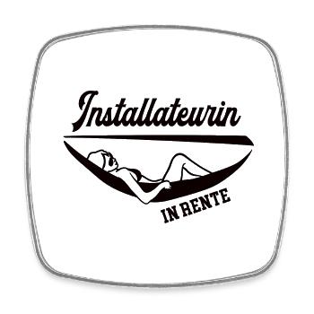 Installateurin in Rente Rentenbeginn Installateure - Viereckiger Kühlschrankmagnet - Weiß - Vorne