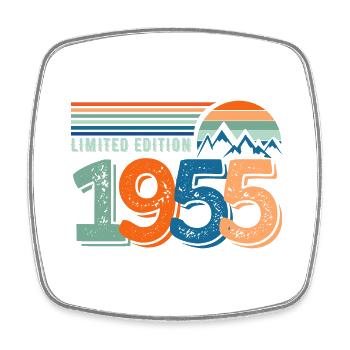 Limited edition 1955 - Magnet carré - blanc - Devant