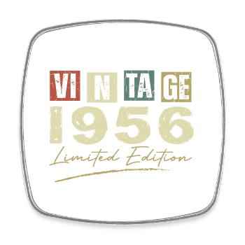 Vintage 1956 Original 1956 Anniversary Gift - Square fridge magnet - white - Front
