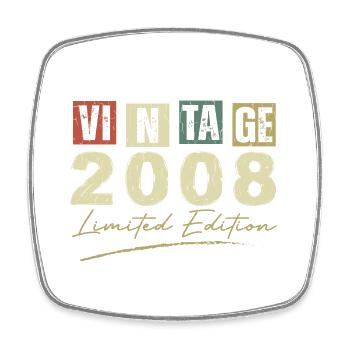 Jahrgang 2008 Original 2008 Jubiläumsgeschenk - Viereckiger Kühlschrankmagnet - Weiß - Vorne