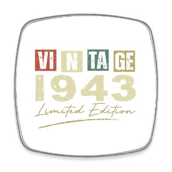 Vintage 1943 Original 1943 Anniversary Gift - Square fridge magnet - white - Front