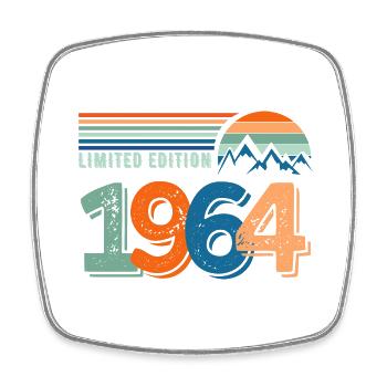 Limitierte Auflage 1964 - Viereckiger Kühlschrankmagnet - Weiß - Vorne