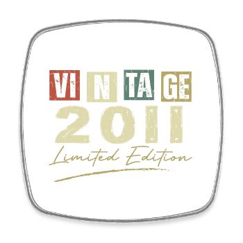 Vintage 2011 Original Cadeau Anniversaire 2011 - Magnet carré - blanc - Devant