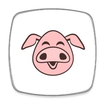 Visage De Cochon Animal Amour Petit Cochon Mignon - Magnet carré - blanc - Devant