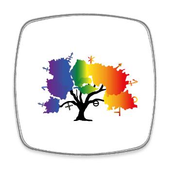 Arbre LGBTQIA+ - Magnet carré - blanc - Devant