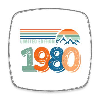Limited edition 1980 - Magnet carré - blanc - Devant