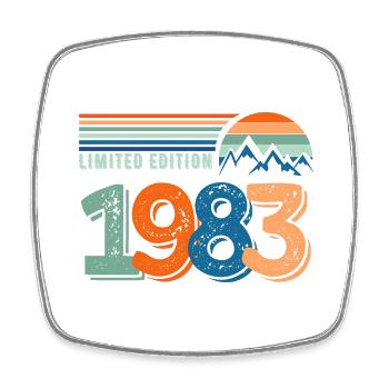Limited edition 1983 - Square fridge magnet - white - Front