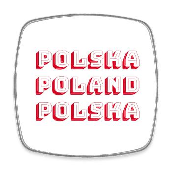 POLSKA POLEN - Viereckiger Kühlschrankmagnet - Weiß - Vorne