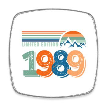 Limitierte Auflage 1989 - Viereckiger Kühlschrankmagnet - Weiß - Vorne