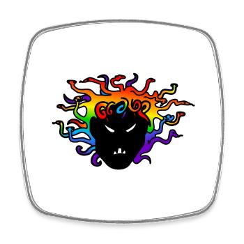 Medusa angry af : Sticky Queer Pride - Viereckiger Kühlschrankmagnet - Weiß - Vorne