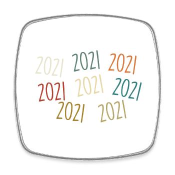 Jahrgang 2021 Geburtsjahr - legendär seit 2021 - Viereckiger Kühlschrankmagnet - Weiß - Vorne