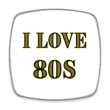 80s Retro Vintage - Square fridge magnet - white - Front