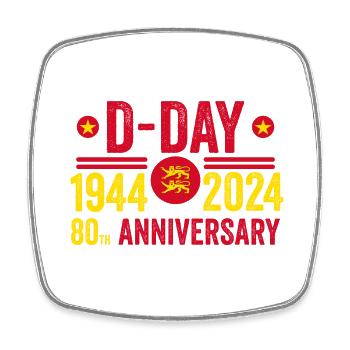 Normandy D-Day 80th Anniversary 1944 2024 - Square fridge magnet - white - Front