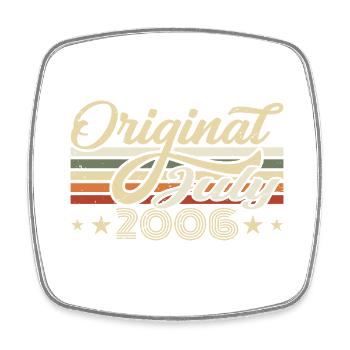Geschenk 2006 Juli Geburtstag Geboren Im Juli 2006 - Viereckiger Kühlschrankmagnet - Weiß - Vorne