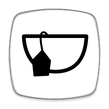 Tea - Square fridge magnet - white - Front
