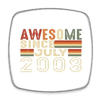 Juli 2008 Geburtstagsgeschenk Juli 2008 Jahrgang - Viereckiger Kühlschrankmagnet - Weiß - Vorne