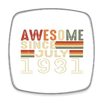 Cadeau d’anniversaire juillet 1981 Millésime juillet 1981 - Magnet carré - blanc - Devant