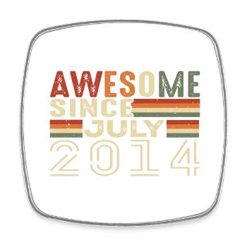 Juli 2014 Geburtstagsgeschenk Juli 2014 Jahrgang - Viereckiger Kühlschrankmagnet - Weiß - Vorne