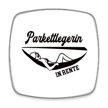 Parkettlegerin in Rente Rentenbeginn Bodenlegerin - Viereckiger Kühlschrankmagnet - Weiß - Vorne