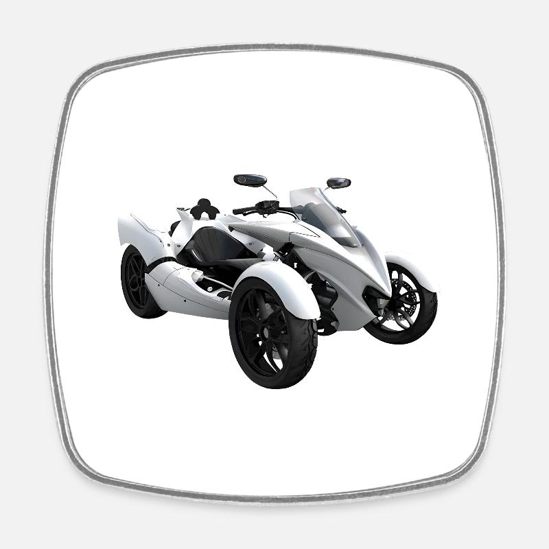 Cool white trike - Square fridge magnet - white