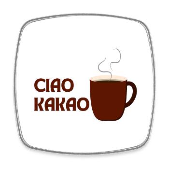 Ciao Kakao - Viereckiger Kühlschrankmagnet - Weiß - Vorne