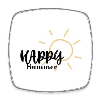 HAPPY SUMMER - Viereckiger Kühlschrankmagnet - Weiß - Vorne