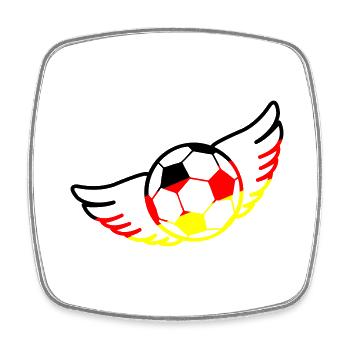 fußball deutschland - Viereckiger Kühlschrankmagnet - Weiß - Vorne