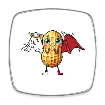 Peanut Angel Devil Peanut Occult Spiritual - Square fridge magnet - white - Front