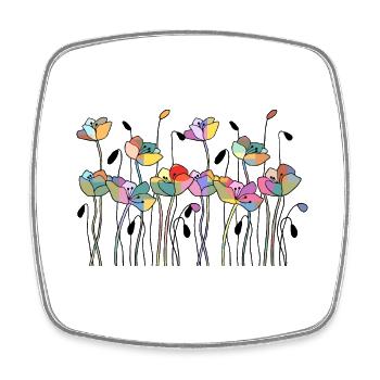 Flowers - Square fridge magnet - white - Front