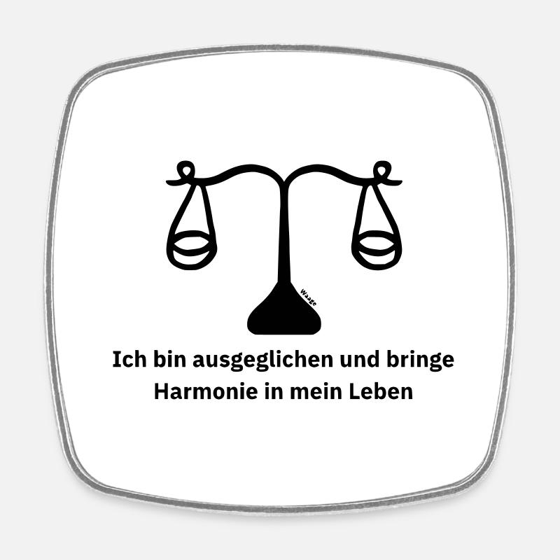 Sternzeichen Waage - Viereckiger Kühlschrankmagnet - Weiß