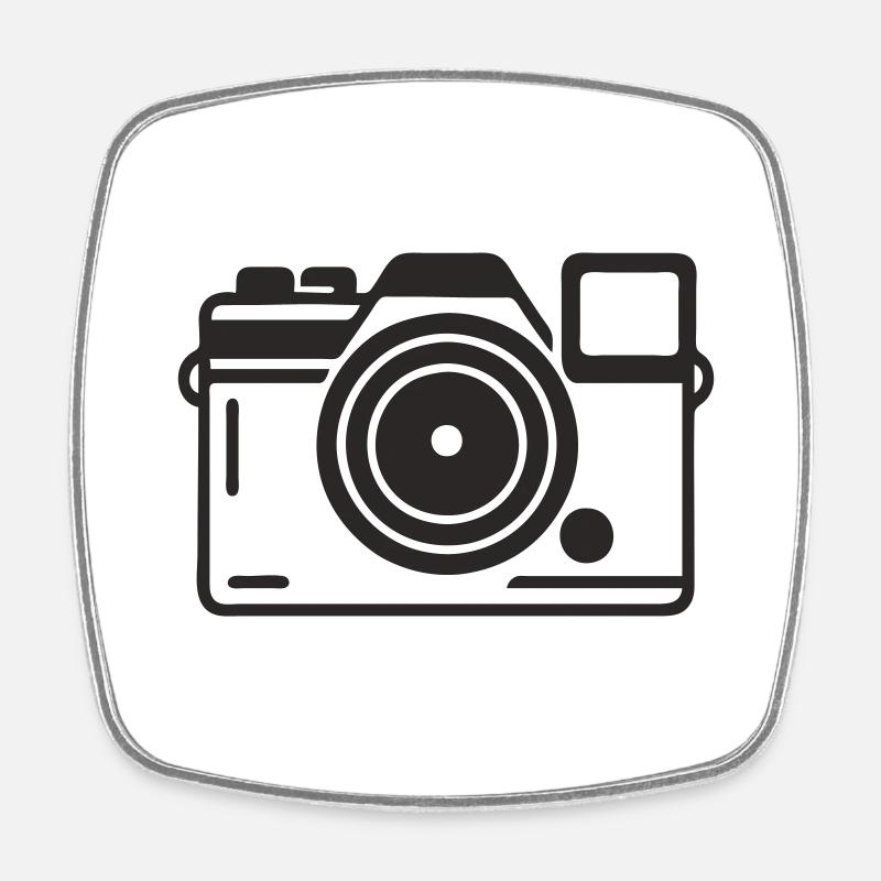 Camera Logo - Square fridge magnet - white