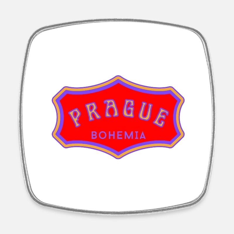 Prague - Magnet carré - blanc