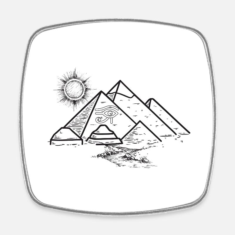 Pyramids - Square fridge magnet - white