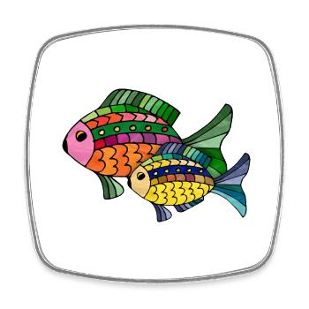 Fish - Square fridge magnet - white - Front