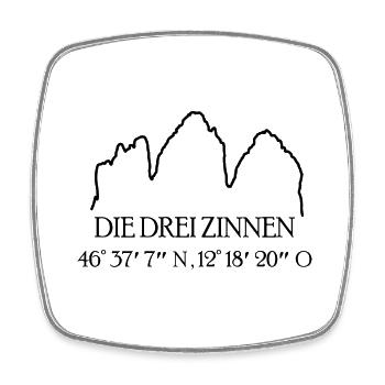 Die Drei Zinnen - Viereckiger Kühlschrankmagnet - Weiß - Vorne